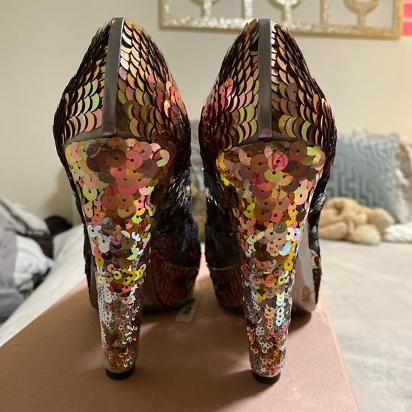 Size 38.5 Miu Miu sequin platform shoe - Picture 8 of 11